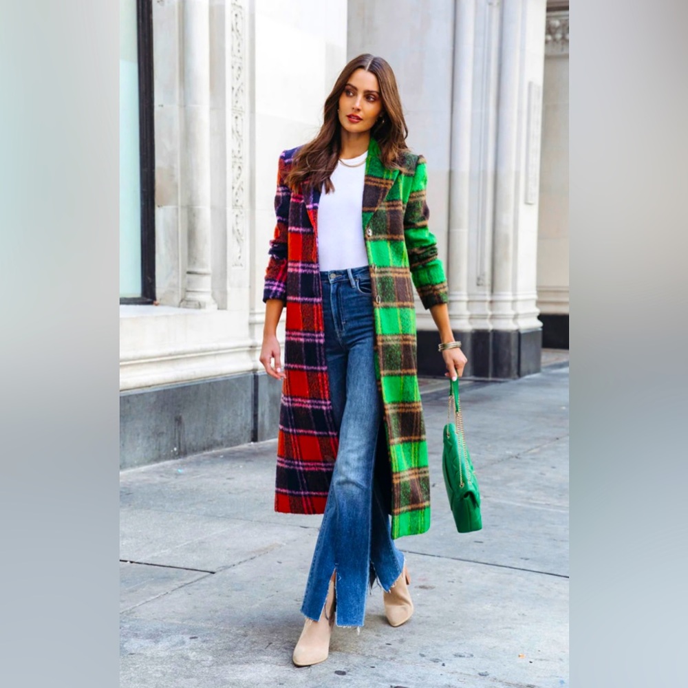 Vici DIFFERENT PATHWAYS POCKETED PLAID COAT ❤️💙💚❤️💚💙❤️💚💙❤️